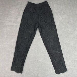 High Waisted Black Semi Sheer Lace Pants With Built in Shorts Women’s Size 8
